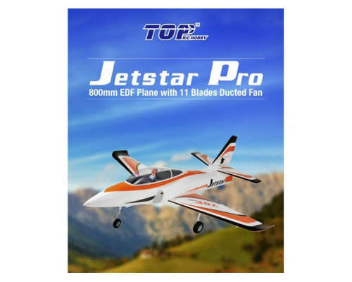 Радиоуправляемый самолет Top RC Jet Star Pro оранжевый 800мм импеллер 64мм 2.4G 4-ch LiPo RTF