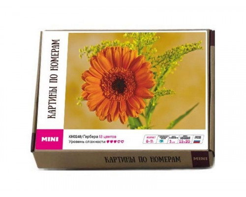 Картина по номерам 15х20 Герберы (13 цветов)