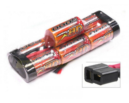 Аккумулятор Ni-Mh VBPower 5000mAh, 8,4V T-plug, банка сверху