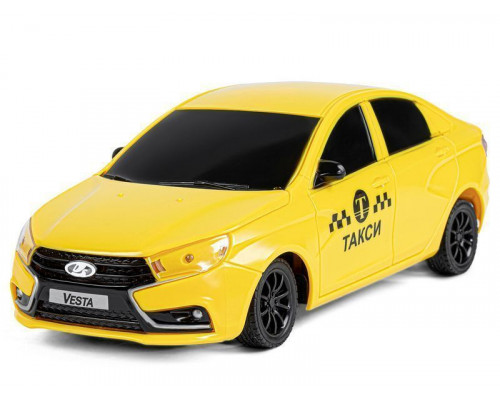 Радиоуправляемая машина AUTODRIVE Lada Vesta такси, 1/16, желтый, 40MHz, в/к 35*16,5*12,5см