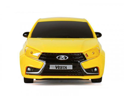Радиоуправляемая машина AUTODRIVE Lada Vesta такси, 1/16, желтый, 40MHz, в/к 35*16,5*12,5см