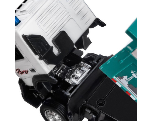 Машина АВТОПАНОРАМА Volvo самосвал, зеленый, 1/50, свет, звук, в/к 28*14*10 см