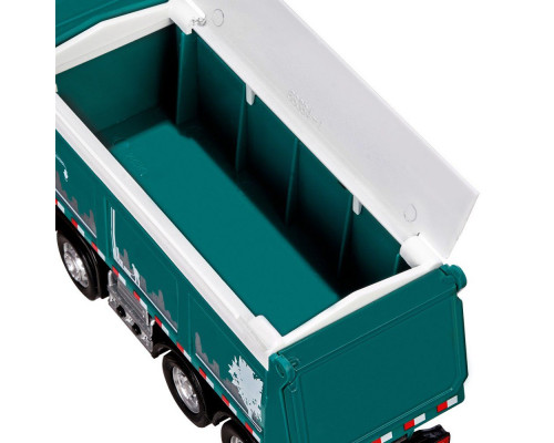 Машина АВТОПАНОРАМА Volvo самосвал, зеленый, 1/50, свет, звук, в/к 28*14*10 см