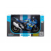 Мотоцикл АВТОПАНОРАМА SUZUKI GSR-R1000, 1/12, металл, синий, свободный ход колес