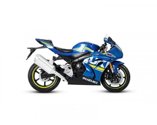 Мотоцикл АВТОПАНОРАМА SUZUKI GSR-R1000, 1/12, металл, синий, свободный ход колес