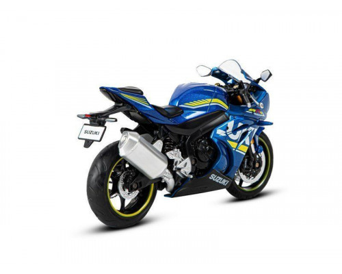 Мотоцикл АВТОПАНОРАМА SUZUKI GSR-R1000, 1/12, металл, синий, свободный ход колес