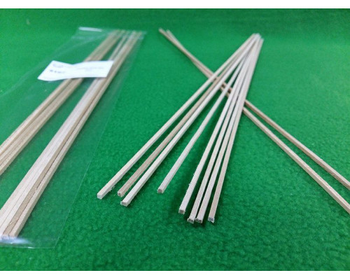 Деревянные рейки 2х2 мм, длина 300 мм, липа, 10 шт