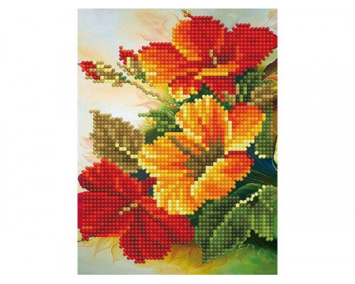 Картина мозаикой 15х20 ОГНЕННЫЕ ОТТЕНКИ (16 цветов)