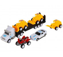 Набор AUTODRIVE «Транспорт» фрикционный, автовоз 20см с транспортом 4-7см, в/к 24*4,5*18 см