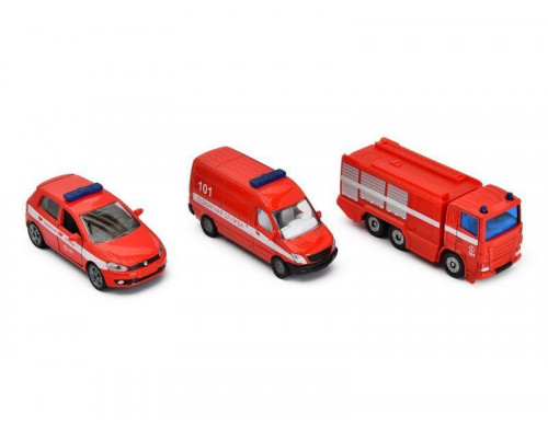 Набор машин Siku 1818RUS Пожарная служба, 3шт, красный