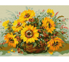 Картина по номерам 15х20 СОЛНЕЧНЫЙ БУКЕТ (11 цветов)