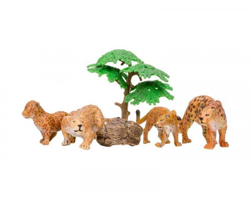 Набор фигурок животных MASAI MARA MM201-007 серии Мир диких животных: Семья ягуаров, 6 пр.