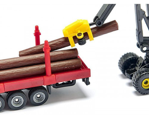Лесовоз Siku 1659 Тягач с платформой с бревнами 1/87