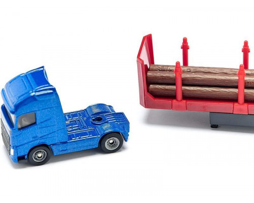 Лесовоз Siku 1659 Тягач с платформой с бревнами 1/87