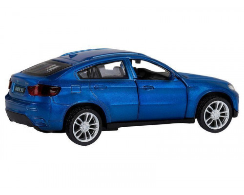 Машина АВТОПАНОРАМА BMW X6, 1/43, синий, инерция, откр. двери, в/к 17,5*12,5*6,5 см