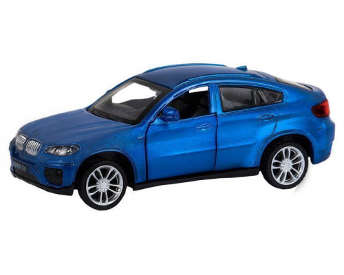Машина АВТОПАНОРАМА BMW X6, 1/43, синий, инерция, откр. двери, в/к 17,5*12,5*6,5 см