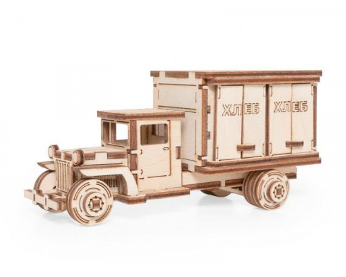 Деревянный конструктор Lemmo Грузовичок ЛТ фургон, 62 детали