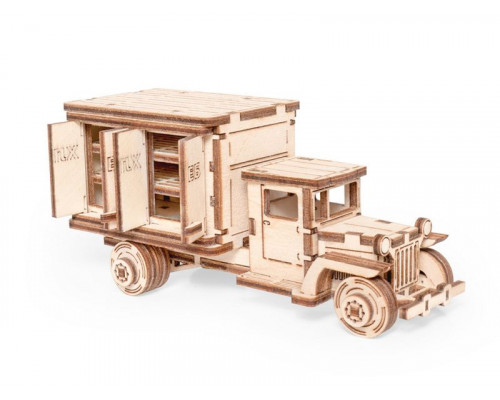 Деревянный конструктор Lemmo Грузовичок ЛТ фургон, 62 детали