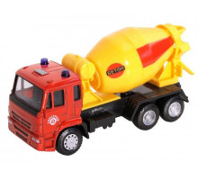 Машина "АВТОПАНОРАМА" "Бетономешалка", красный, 1/54, инерция, в/к 16,5*6,4*9