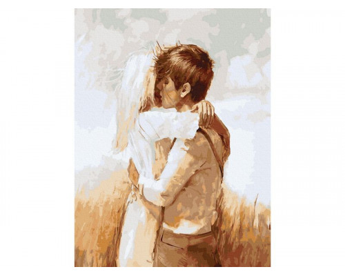 Картина по номерам с цветной схемой на холсте 30х40 ВЛЮБЛЕННЫЕ (24 цвета)