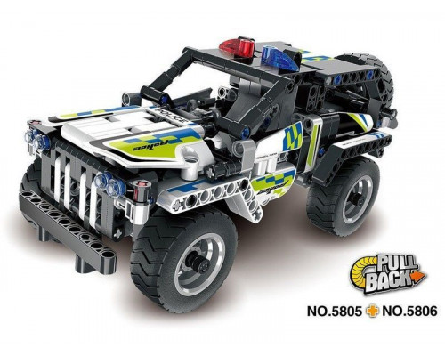 Конструктор Qihui Mechanical Master Полицейский мотоцикл совместим с QH5805, инерц. (193 детали)