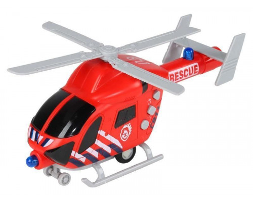 Вертолет AUTODRIVE 20см инерц. на бат. со светом и звуком, красный,  в/к 22,5*10*13,5