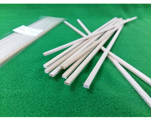 Деревянные рейки 3х5 мм, длина 300 мм, липа, 10 шт