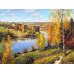 Картина мозаикой с нанесенной рамкой 40х50 ПРИЩЕПА. ОСЕНЬ. ГЛУБИНКА (32 цвета)