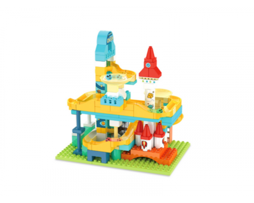 Конструктор CADA Запуск ракеты (145 деталей), интерактивный, лабиринт с шариками и воронками