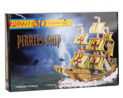 3D пазлы из пенокартона ПИРАТСКИЙ КОРАБЛЬ (79 деталей)