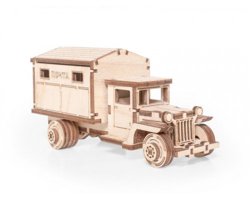 Деревянный конструктор Lemmo Грузовичок ЛТ почта, 49 деталей