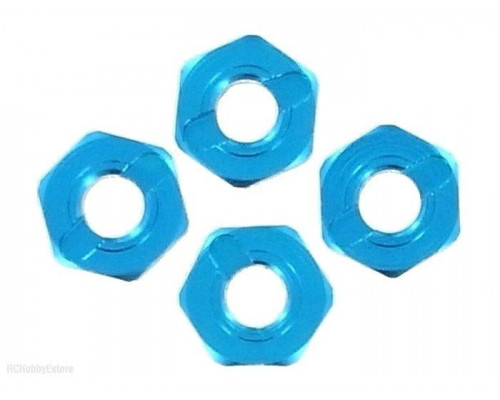 Гайка колесная шестигранная, анодированная в голубой цвет, 4шт.