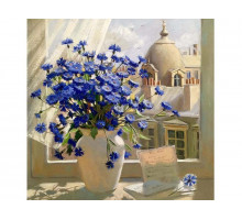 Картина по номерам 30х30 Вид из окна (18 цветов)