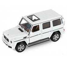 Машина "АВТОПАНОРАМА" Mercedes-Benz G350d, белый, 1/32, свет, звук, инерция, в/к 18*9*13,5 см