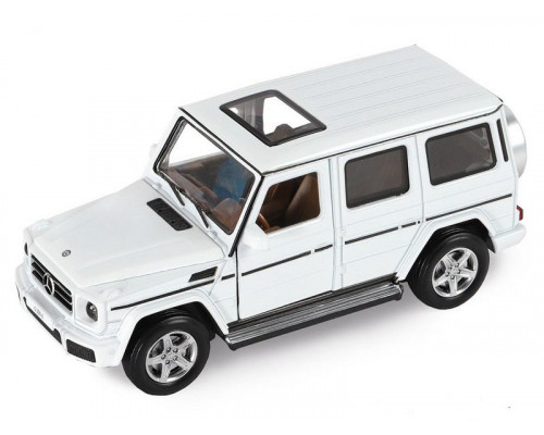 Машина АВТОПАНОРАМА Mercedes-Benz G350d, белый, 1/32, свет, звук, инерция, в/к 18*9*13,5 см
