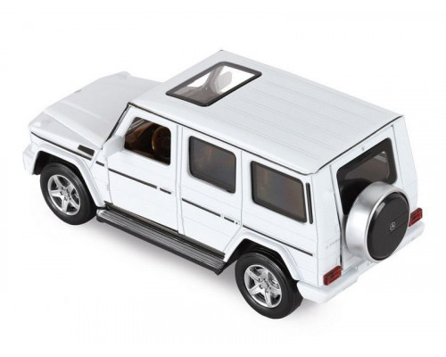 Машина АВТОПАНОРАМА Mercedes-Benz G350d, белый, 1/32, свет, звук, инерция, в/к 18*9*13,5 см