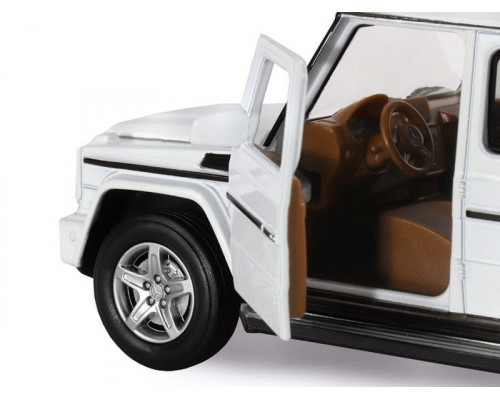 Машина АВТОПАНОРАМА Mercedes-Benz G350d, белый, 1/32, свет, звук, инерция, в/к 18*9*13,5 см