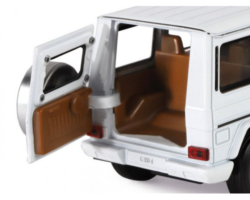Машина АВТОПАНОРАМА Mercedes-Benz G350d, белый, 1/32, свет, звук, инерция, в/к 18*9*13,5 см