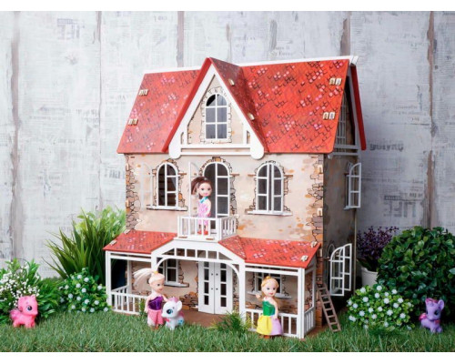 Деревянный конструктор Lemmo Кукольный дом «Венеция» (наборы мебели не входят в к-т), 172 детали