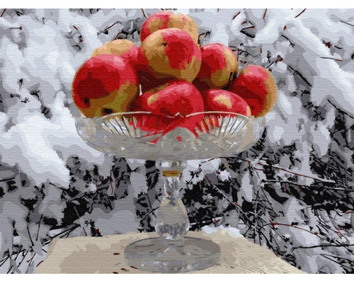 Картина по номерам 40х50 Яблоки на снегу (27 цветов)