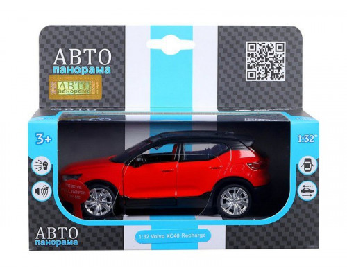 Машина АВТОПАНОРАМА Volvo XC40, 1/32, красный, инерция, свет, звук, в/к 17,5*13,5*9 см