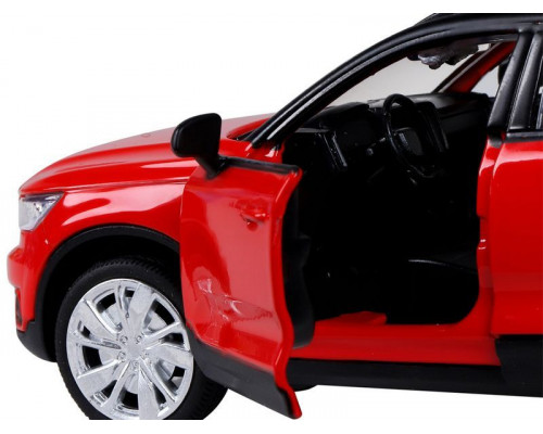 Машина АВТОПАНОРАМА Volvo XC40, 1/32, красный, инерция, свет, звук, в/к 17,5*13,5*9 см