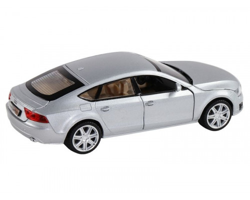 Машина АВТОПАНОРАМА Audi A7, серебряный, 1/32, свет, звук, инерция, в/к 17,5*13,5*9 см
