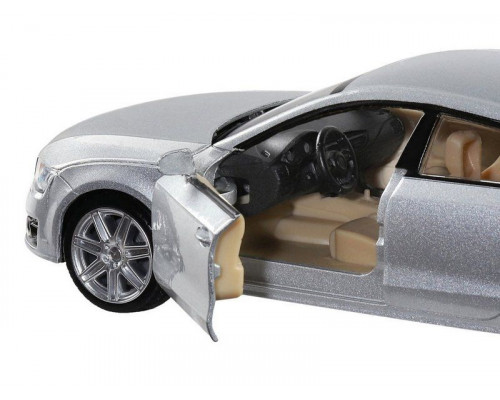 Машина АВТОПАНОРАМА Audi A7, серебряный, 1/32, свет, звук, инерция, в/к 17,5*13,5*9 см