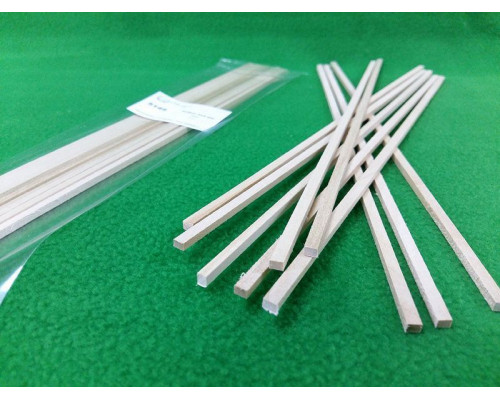 Деревянные рейки 3х4 мм, длина 300 мм, липа, 10 шт