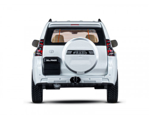 Машина АВТОПАНОРАМА Land Cruiser Prado, 1/24, белый, свет, звук, в/к 24,5х12,5х10,5 см