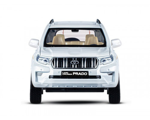 Машина АВТОПАНОРАМА Land Cruiser Prado, 1/24, белый, свет, звук, в/к 24,5х12,5х10,5 см