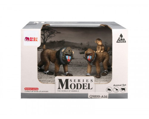 Набор фигурок животных MASAI MARA MM211-142 серии Мир диких животных: Семья обезьян, 2 пр.