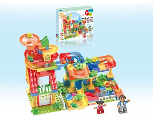 Конструктор Pilage Детский сад (206 деталей), лабиринт с шариками и воронками