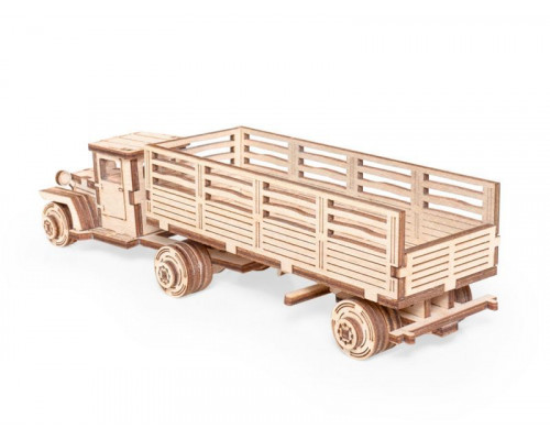 Деревянный конструктор Lemmo Грузовичок ЛТ тягач, 58 деталей